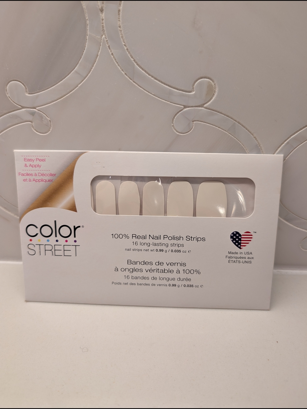 Color Street 100% Real Nail Polish Strips in White (Swiss & Tell) NWT